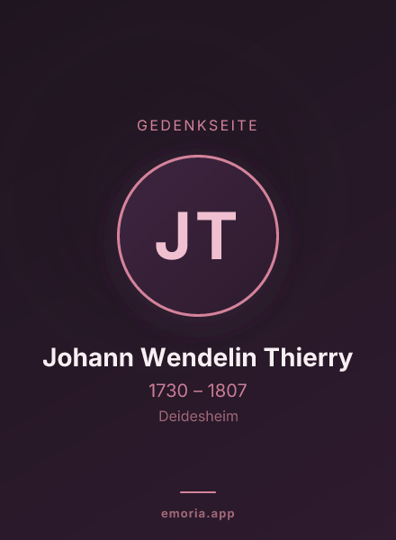Gedenkportrait von Johann Wendelin Thierry
