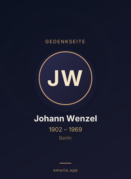 Gedenkportrait von Johann Wenzel