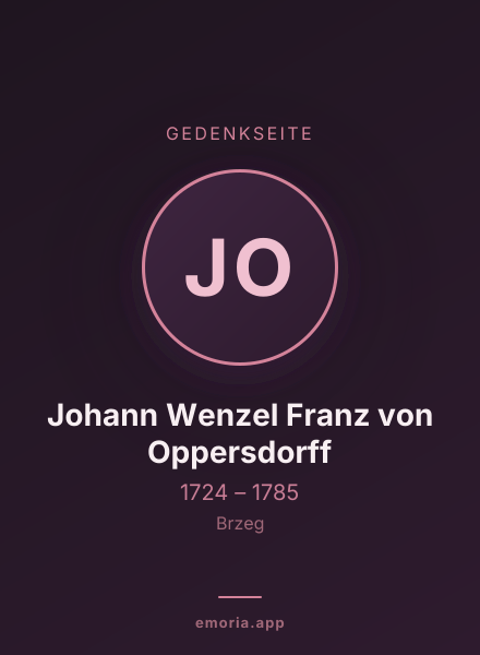Gedenkportrait von Johann Wenzel Franz von Oppersdorff