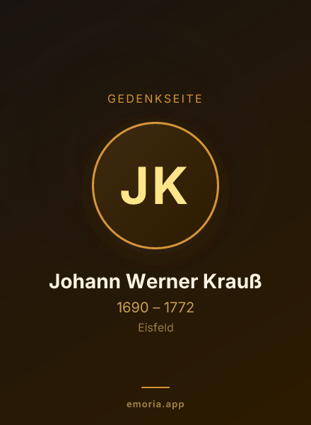 Gedenkportrait von Johann Werner Krauß