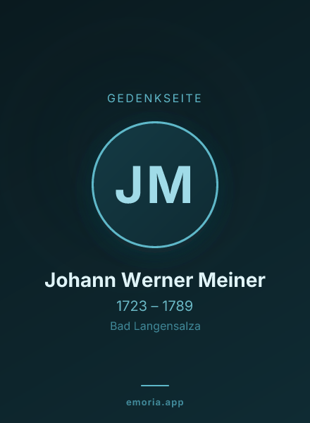 Gedenkportrait von Johann Werner Meiner