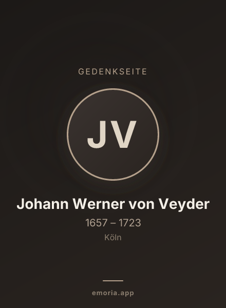 Gedenkportrait von Johann Werner von Veyder