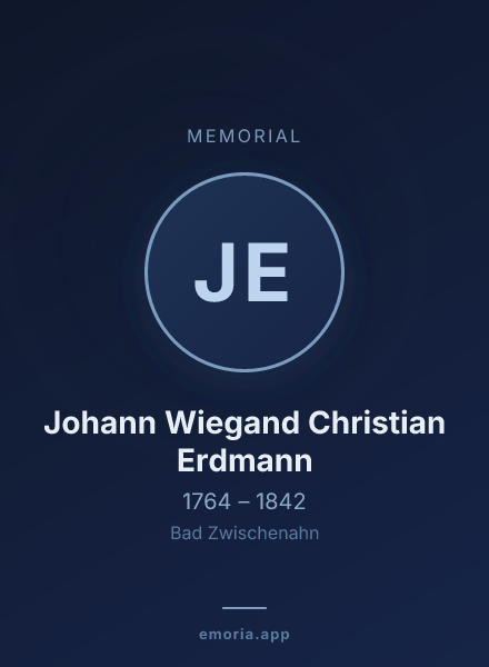 Memorial portrait of Johann Wiegand Christian Erdmann