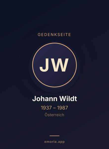 Gedenkportrait von Johann Wildt