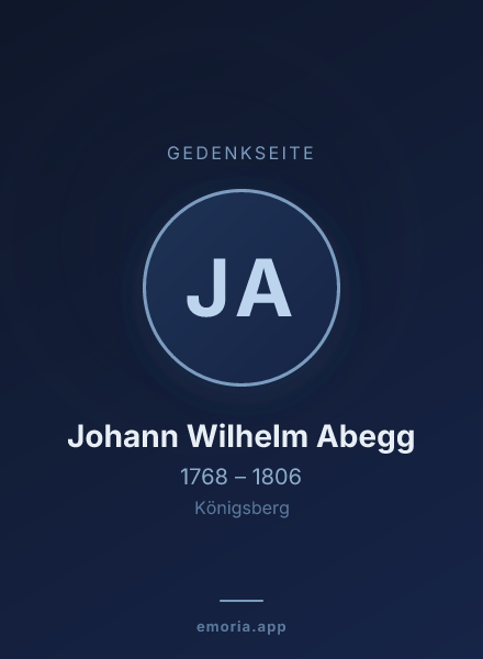 Gedenkportrait von Johann Wilhelm Abegg
