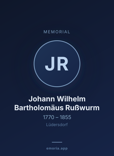 Memorial portrait of Johann Wilhelm Bartholomäus Rußwurm