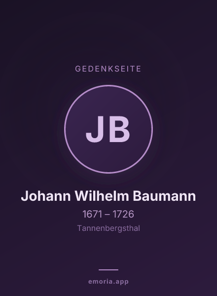 Gedenkportrait von Johann Wilhelm Baumann