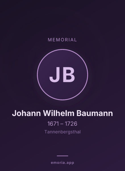 Memorial portrait of Johann Wilhelm Baumann