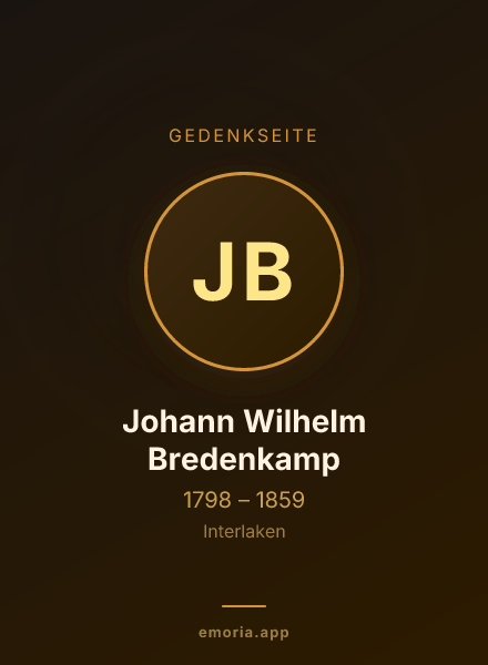 Gedenkportrait von Johann Wilhelm Bredenkamp