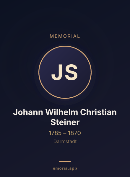 Memorial portrait of Johann Wilhelm Christian Steiner