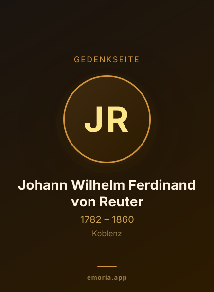 Gedenkportrait von Johann Wilhelm Ferdinand von Reuter