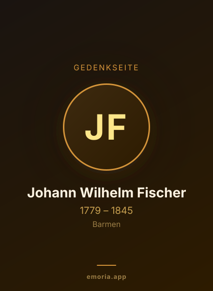 Gedenkportrait von Johann Wilhelm Fischer