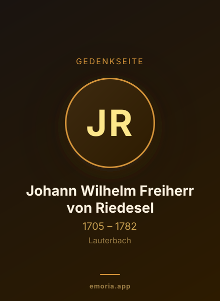 Gedenkportrait von Johann Wilhelm Freiherr von Riedesel