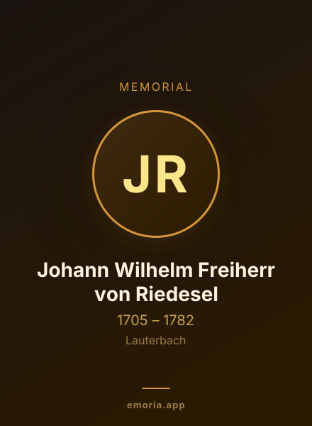 Memorial portrait of Johann Wilhelm Freiherr von Riedesel