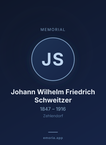 Memorial portrait of Johann Wilhelm Friedrich Schweitzer