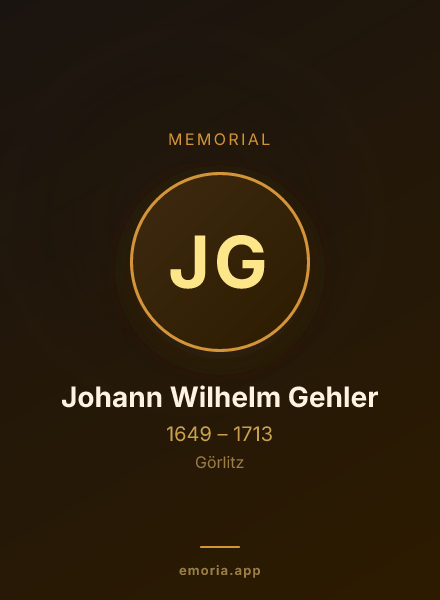 Memorial portrait of Johann Wilhelm Gehler