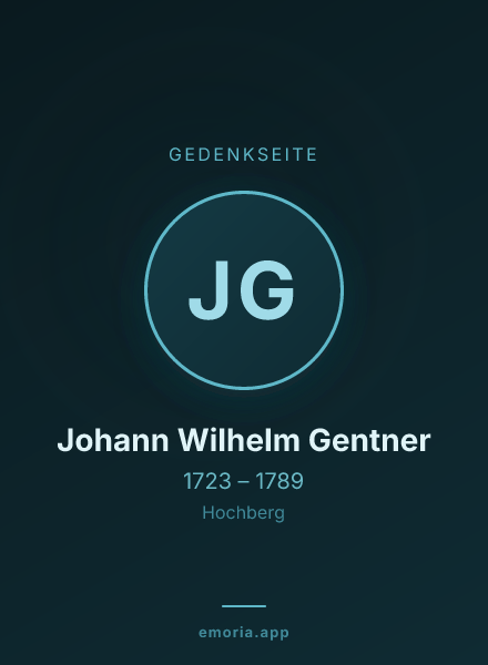 Gedenkportrait von Johann Wilhelm Gentner