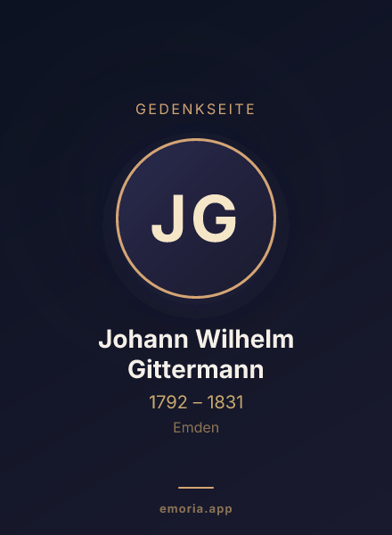 Gedenkportrait von Johann Wilhelm Gittermann