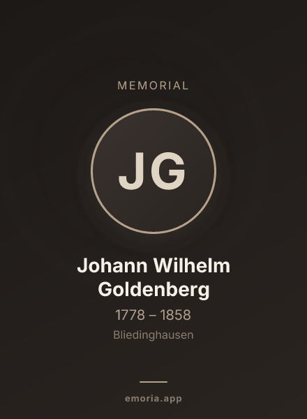 Memorial portrait of Johann Wilhelm Goldenberg
