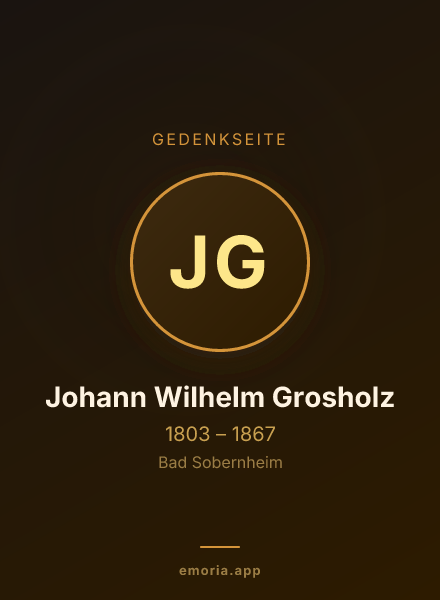 Gedenkportrait von Johann Wilhelm Grosholz