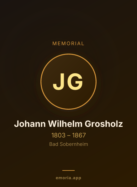 Memorial portrait of Johann Wilhelm Grosholz