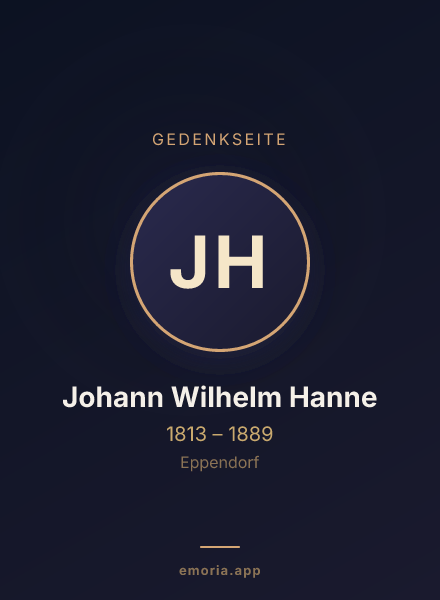 Gedenkportrait von Johann Wilhelm Hanne