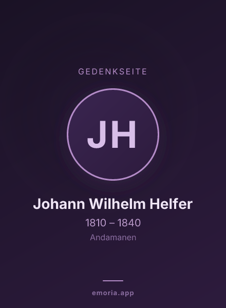 Gedenkportrait von Johann Wilhelm Helfer