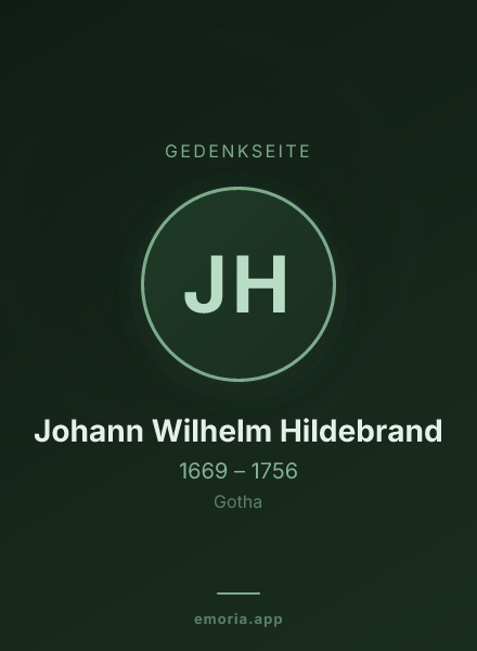 Gedenkportrait von Johann Wilhelm Hildebrand