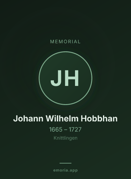 Memorial portrait of Johann Wilhelm Hobbhan
