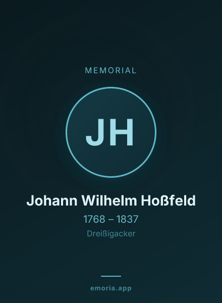 Memorial portrait of Johann Wilhelm Hoßfeld