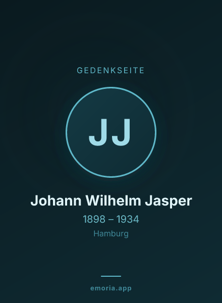 Gedenkportrait von Johann Wilhelm Jasper
