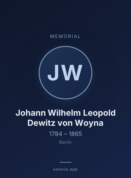 Memorial portrait of Johann Wilhelm Leopold Dewitz von Woyna
