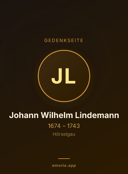 Gedenkportrait von Johann Wilhelm Lindemann