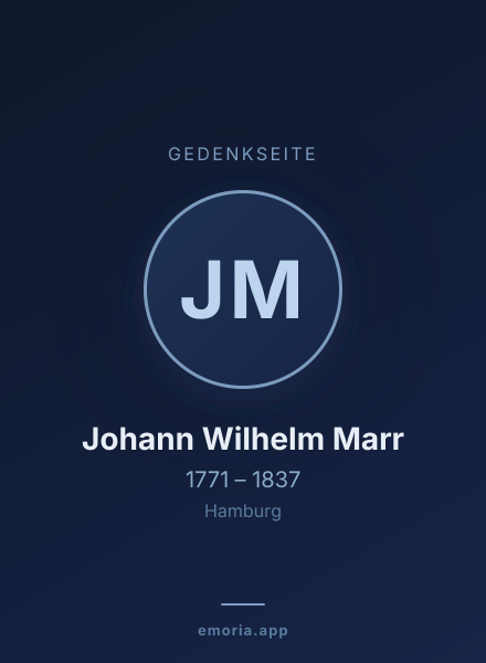 Gedenkportrait von Johann Wilhelm Marr
