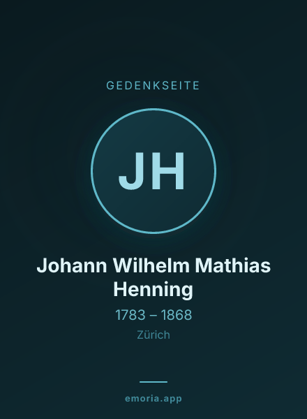 Gedenkportrait von Johann Wilhelm Mathias Henning