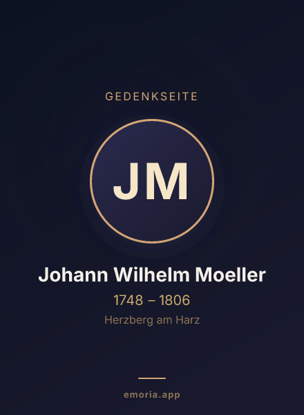 Gedenkportrait von Johann Wilhelm Moeller