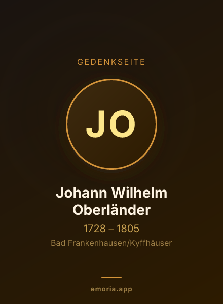 Gedenkportrait von Johann Wilhelm Oberländer