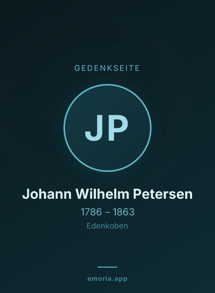 Gedenkportrait von Johann Wilhelm Petersen