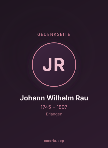 Gedenkportrait von Johann Wilhelm Rau