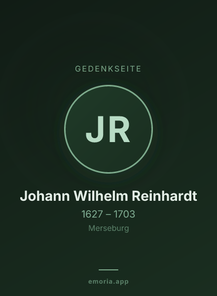 Gedenkportrait von Johann Wilhelm Reinhardt