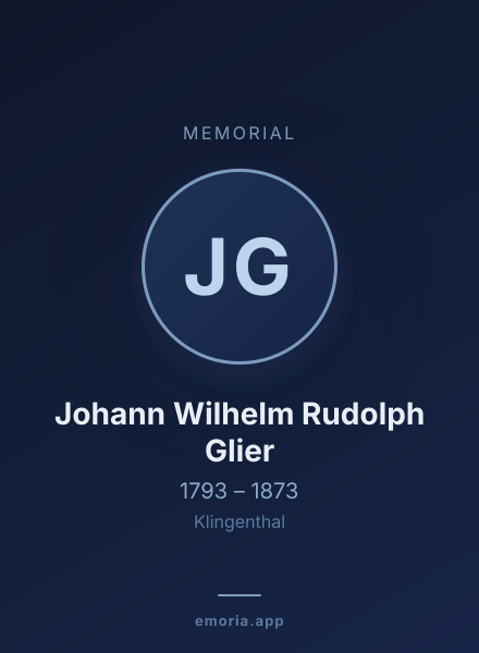 Memorial portrait of Johann Wilhelm Rudolph Glier