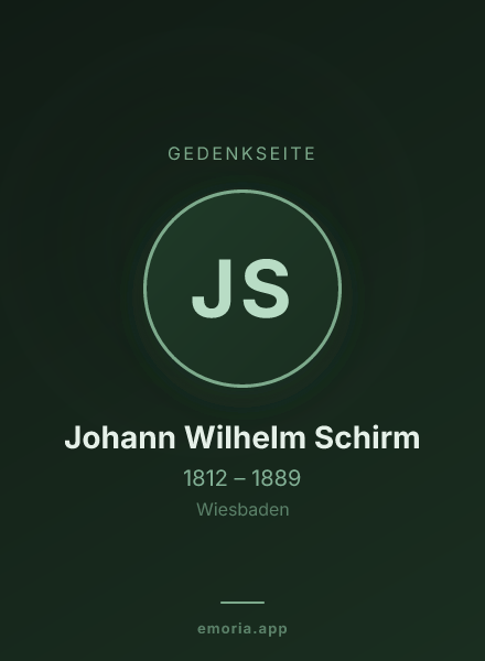 Gedenkportrait von Johann Wilhelm Schirm