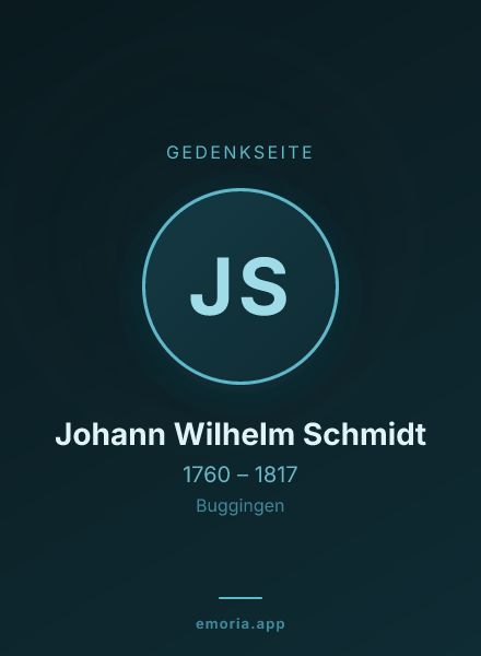 Gedenkportrait von Johann Wilhelm Schmidt