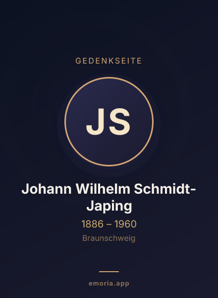 Gedenkportrait von Johann Wilhelm Schmidt-Japing
