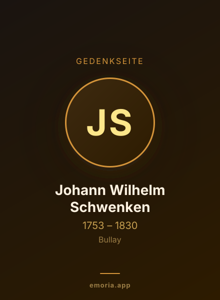 Gedenkportrait von Johann Wilhelm Schwenken