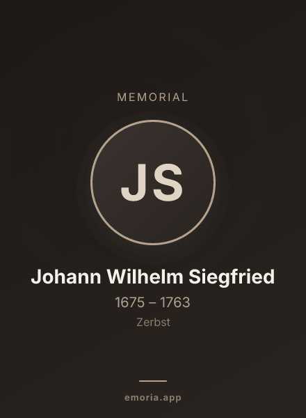 Memorial portrait of Johann Wilhelm Siegfried