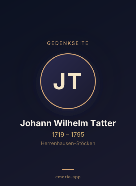 Gedenkportrait von Johann Wilhelm Tatter