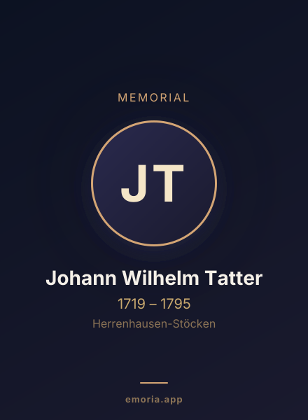 Memorial portrait of Johann Wilhelm Tatter