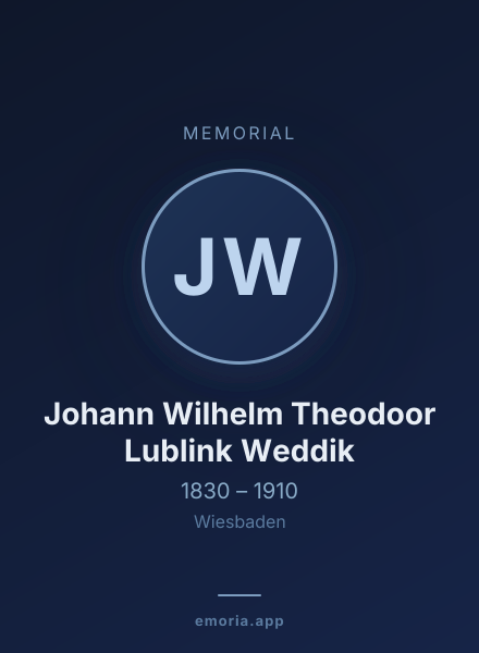 Memorial portrait of Johann Wilhelm Theodoor Lublink Weddik