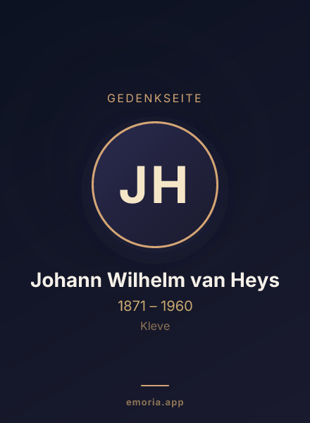 Gedenkportrait von Johann Wilhelm van Heys